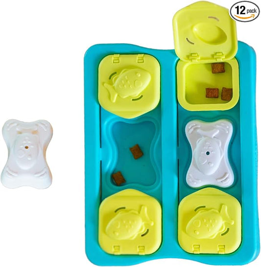 Catstages Kitty Cube Interactive Treat Puzzle Cat Toy, Blue (Pack of 12)