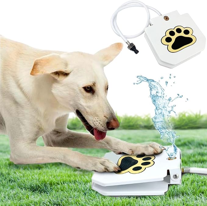 Trio Gato's Outdoor Dog Water Fountain Step On, Dog Sprinkler Paw Activated, Drinking Pet Dispenser, Provides Fresh Water, Sturdy, Easy to Use