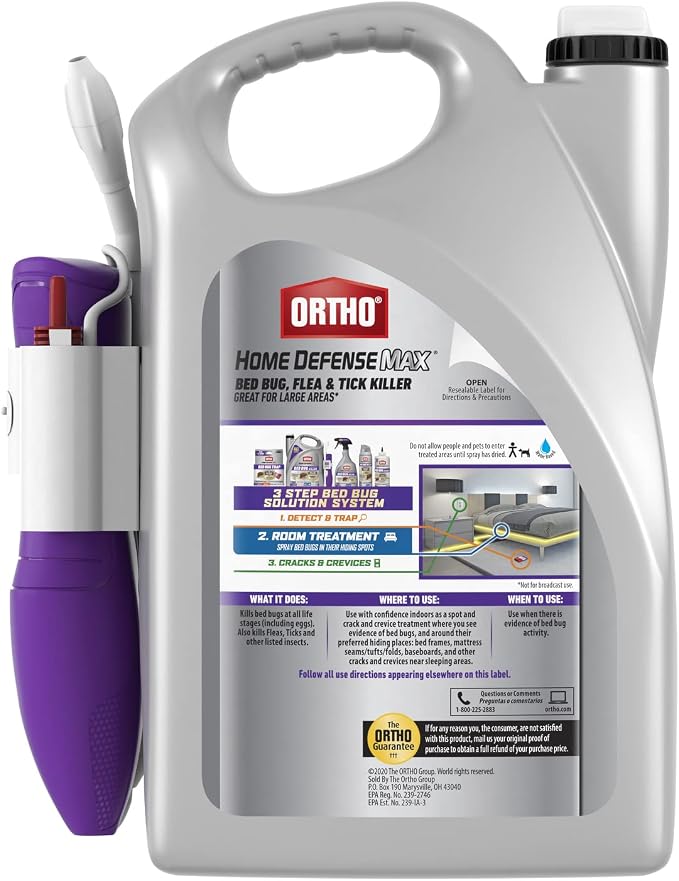 Ortho Home Defense Max Bed Bug, Flea & Tick Killer with Comfort Wand, 1 gal. (2-Pack)