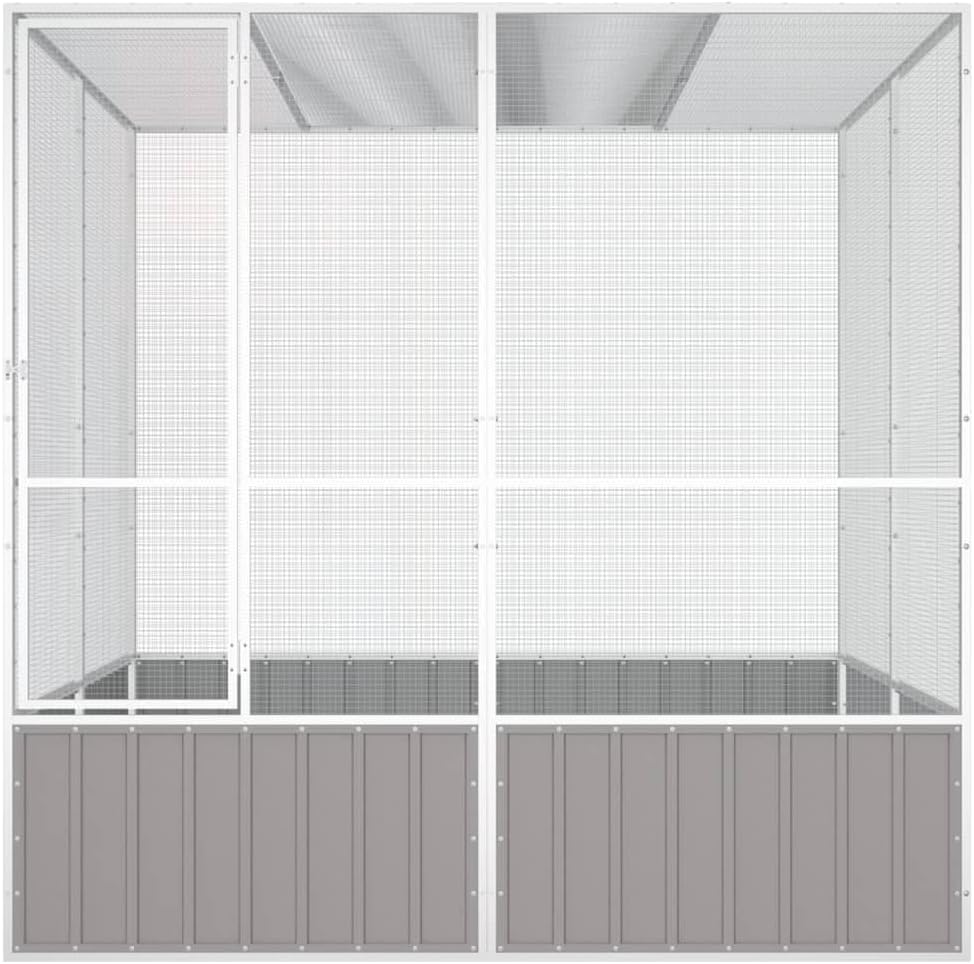 Steel Bird Cage, Large Flight King Bird Cage for Cockatiels African Grey Quaker Amazon Sun Parakeets Green Cheek Conures Pigeons Parrot Bird Cage Birdcage, Gray 84.1"x85.6"x83.3"