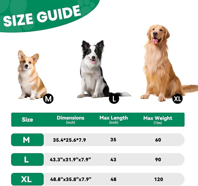 Elevated Dog Bed Outdoor Cooling Raised Cot for XL Dogs, Green 53.9in | Tool-Free Installation; Washable Cooling Breathable Mesh; Anti-Slip Feet; Indoor & Outdoor Use