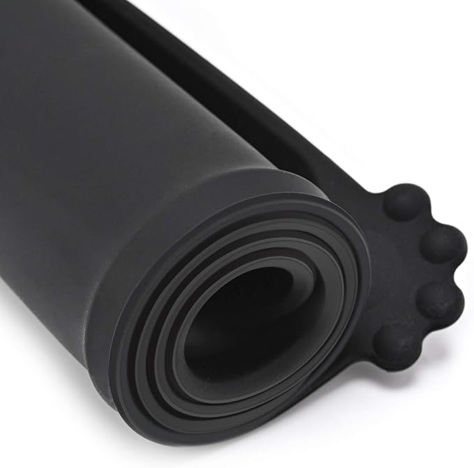 Silicone Waterproof Dog Cat Pet Feeding Mats, Non Slip, Easy Clean Pet Dog Cat Bowl Mats Placemat (18.5" x 11.5") Black