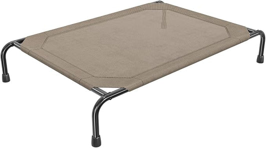 Simple Trending Elevated Dog Bed for Large Sized Dogs, Outdoor Raised Dog Cot Pet Hammock Bed with Cooling Breathable Mesh Anti-Slip Feet, Brown, 47.75inches | Pet Hammock Bed with Cooling Breathable Mesh, Cooling Bed for Dogs, Anti-Slip Feet, Brown, 4...