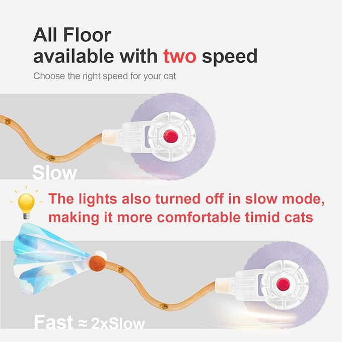 Interactive Cat Toys for Indoor Cats,The 3rd Generation Agile Moving Cat Ball with Elastic Mesh Tail,Automatic Kitten Toys for Bored Indoor Cats (Purple)