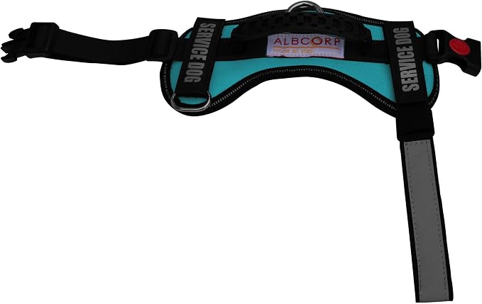 Service Dog Vest Harness – Reflective Service Animal Vest, No-Pull Harness with Handle & Mesh Padding – Sizes XXS-XL for Puppies – 2 Removable Service Patches Included (Extra Small, Blue)