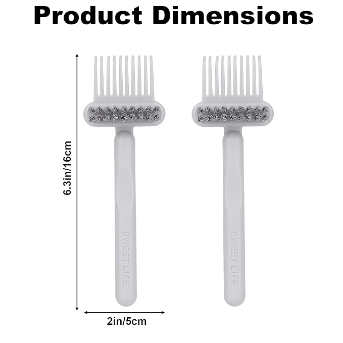 2pcs 2-in-1 Comb Cleaner with Pick and Bristles, Hair Brush Cleaner Tool Rake for Home Salon Travel Use Effectively Clear Hair Dust Grease and Dirt (White)