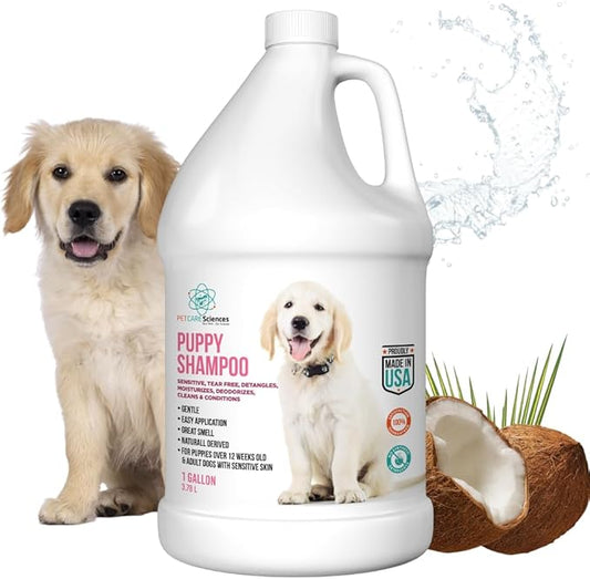 PET CARE Sciences 1 Gallon Tearless Puppy Shampoo and Conditioner - Groomers Choice - Made in The USA