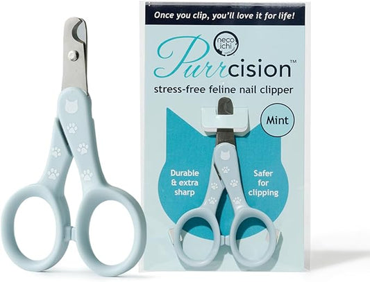 Necoichi Purrcision Feline Nail Clippers | Lever Principle Cat Nail Clipper | Butter-Smooth Cuts | Made in Japan, Seki Swordsmith Craftsman | Stainless Steel Cat Claw Trimmer for Indoor Cats (Mint)
