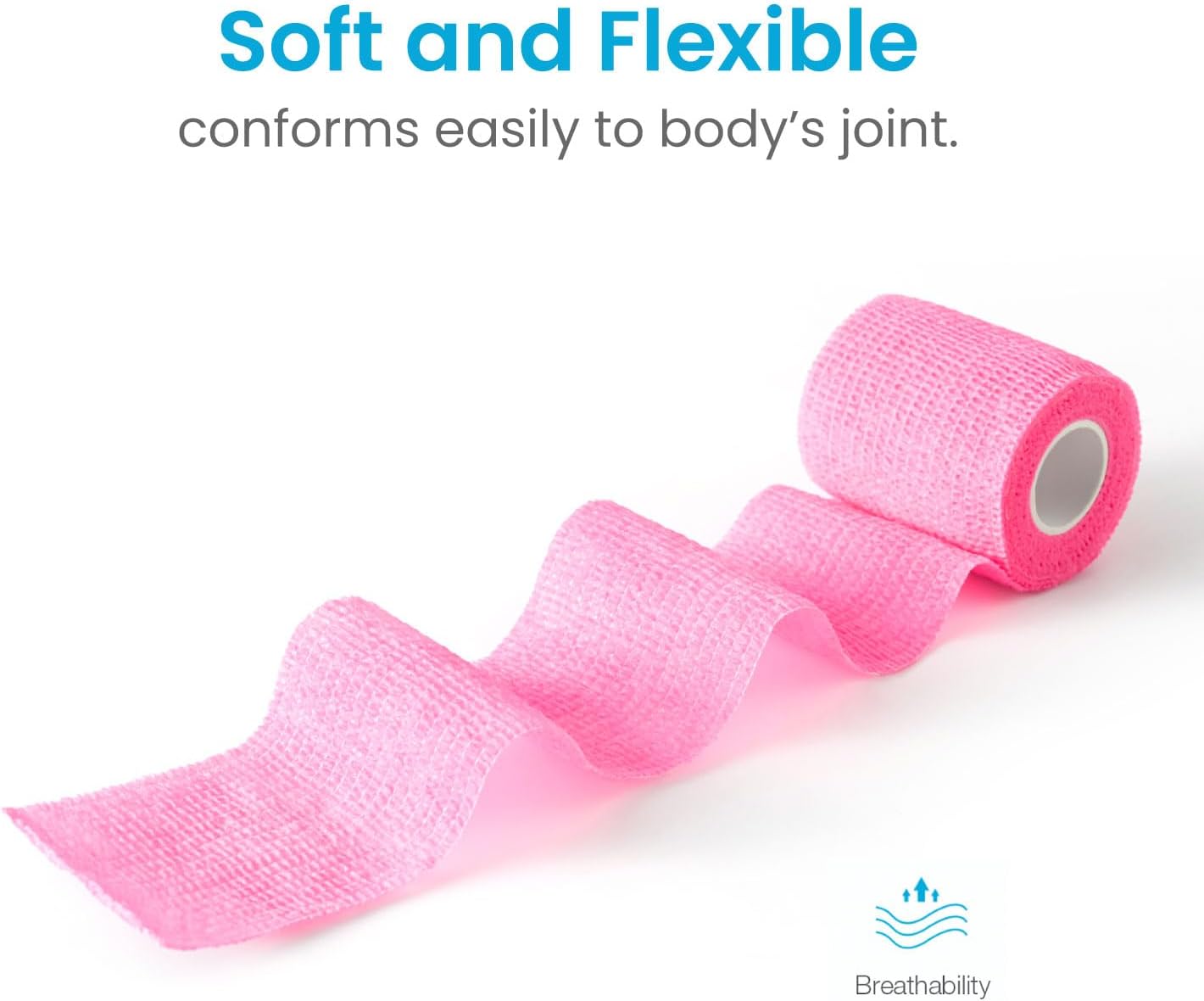 WePet Pet Wrap, Self-Adhesive, Only Sticks to Itself, Non-Woven Tape for Dog Legs, Paws, Wounds, First Aid Cohesive Gauze for Horse, Cat, Bird, Animal, 6 Rolls, 2 Inch, Solid Color B