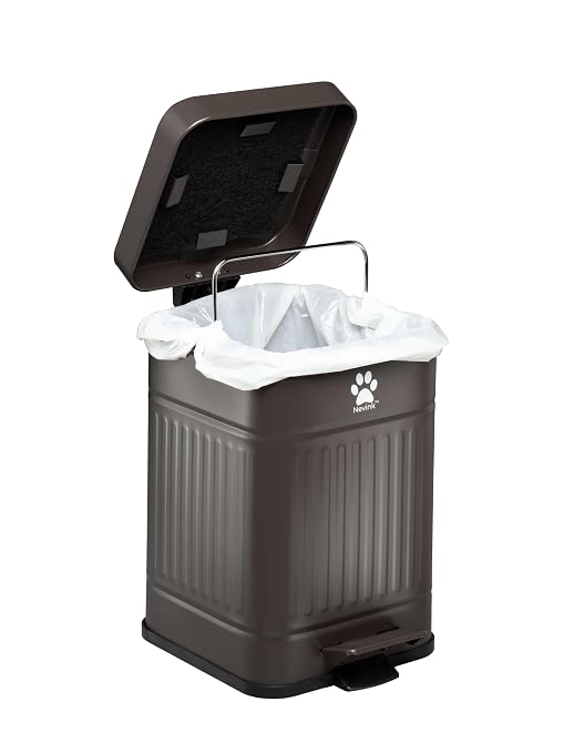 Dog Poop Trash Can Outside - Outdoor Dog Waste Trash Can with Lid - Odor Proof Waste Station Container for Backyard - 5L/1.3Gal (Mulch)