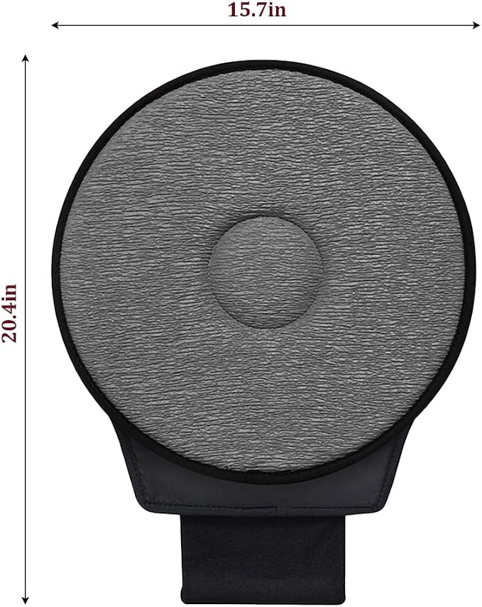 360 Degree Swivel Car Seat Cushion, Round Rotating Non Slip Vehicle Chair Pad for Elderly Support, Portable Removable Automotive Interior Seat Assist Pad, Universal for Sedan RV Truck (Grey)