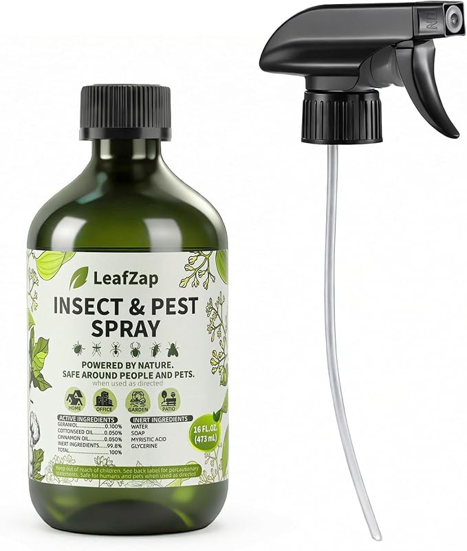 Natural Bug Spray, Triple Essential Oil Formula, Insect Repellent with Cinnamon Oil for Pest Control, Effective Against Ants, Spiders, Roaches &More, Indoor Outdoor Use, Family & Pet Safe,16oz