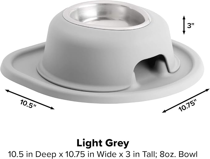 WeatherTech Single High Pet Feeding System - Raised Dog/Cat Bowl - 3" High Stand Light Grey (SH0803LGLG)