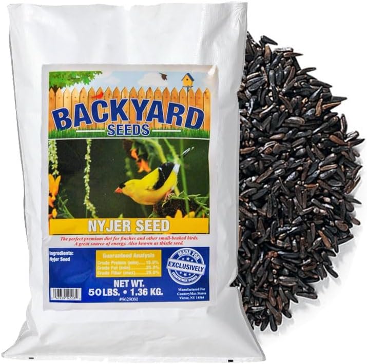 Backyard Seeds Thistle Bird Seed for Finches 50 Pounds