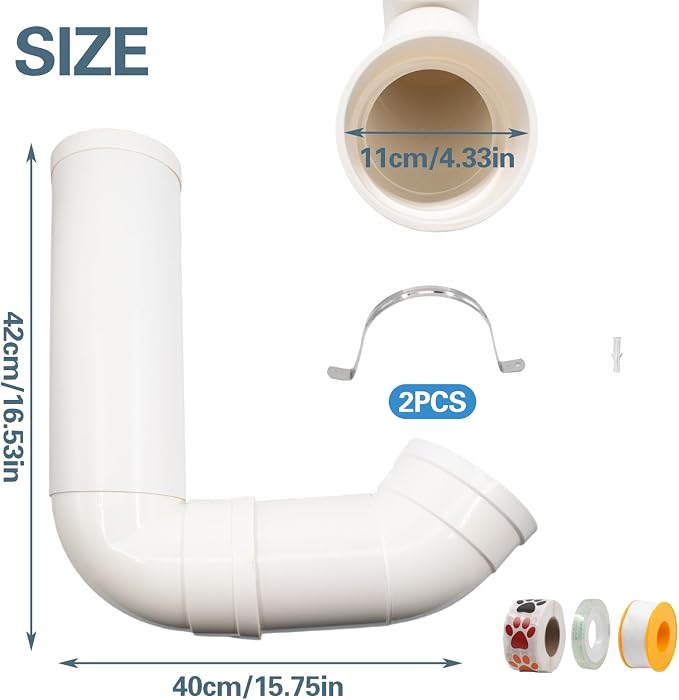 Gravity Dog Self Feeder, Automatic PVC Pipe Pet Food Dispenser, Large Capacity Hanging Chicken Feeder Station, Auto Refill Bowl for Cat Dog Chicken Turkeys Indoor & Outdoor Use, White