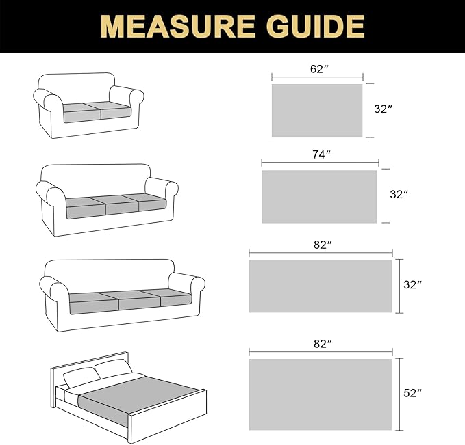 PrinceDeco Waterproof Couch Cover for Dogs Washable Dog Blanket Indoor and Outdoor Replacement Bed Cover with Anti-Slip Back Furniture Bed Couch Sofa for Large Sized Dog(52x82 Inch,Taupe)