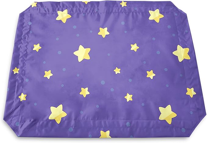 Deep Blue Gold Star Orthopedic Elevated Dog Pet Bed(47"X31"X9"),with Metal Frame,Printing Breathable Waterproof Dog Kennel,Sleeping Bed Set for Small Medium Large Dogs Cats,for Home,Outdoor Use