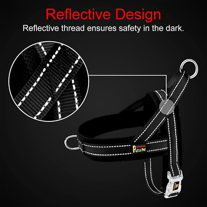 Plutus Pet No Pull Dog Harness for Medium Sized Dog, Breathable Mesh Padded | Adjustable Reflective with Handle, Escape Proof, Quick Fit Pet Vest, Front Clip, for Training and Walking, Red, M