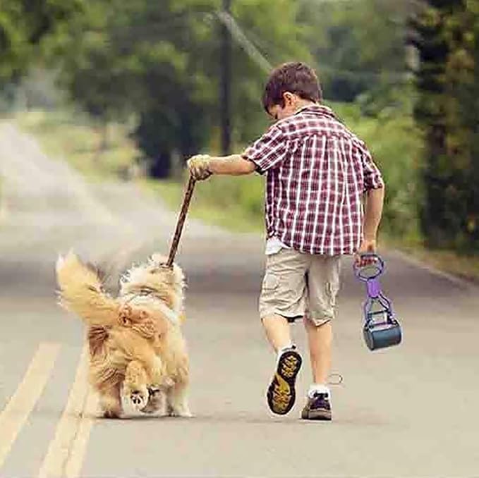 Pet Pooper Scooper for Dogs Cats | Non-Breakable High Strength Material, Durable Spring, Easy Pick Up Grass Gravel, Jaw Claw Rake, For Kids Children Women Men