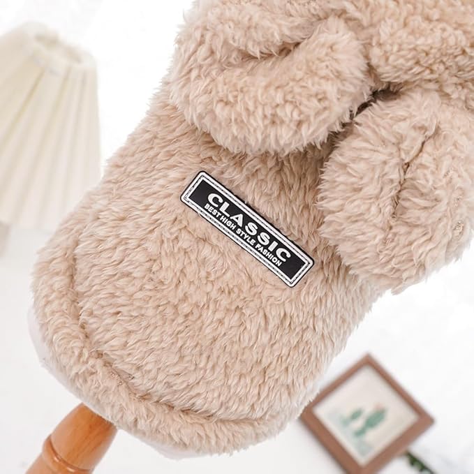 Selena Cat Bunny Ears Costume Cute Dog Kitten Hoodies Sweater Rabbit Ears Puppy Pet Apparel (Large,Beige)