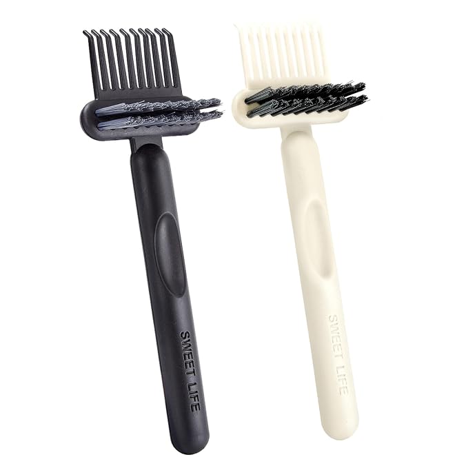 2 Pack Hair Brush Cleaning Tool, 2-in-1 Cleaner Tool, Portable Cleaning Tool Set for Brush Comb Keyboard, Remover Rake for Removing Hair Dust, Home and Salon Use(Black&White)