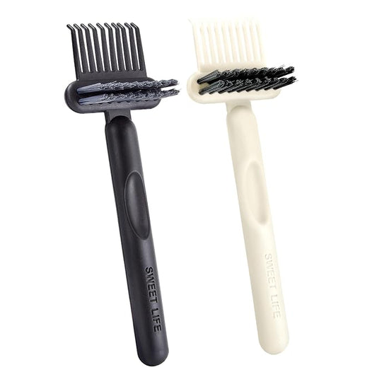 2 Pack Hair Brush Cleaning Tool, 2-in-1 Cleaner Tool, Portable Cleaning Tool Set for Brush Comb Keyboard, Remover Rake for Removing Hair Dust, Home and Salon Use(Black&White)