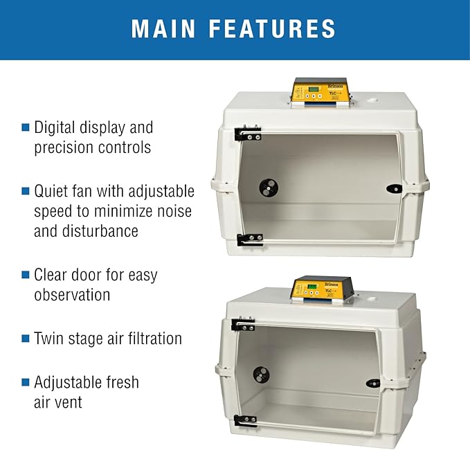 Brinsea TLC-50 Eco Series II Large Bird Brooder, Pet Recovery Incubator with Air Filtration & Digital Temperature Display for Birds, Puppies, Kittens, and Other Orphaned & Injured Small Animals