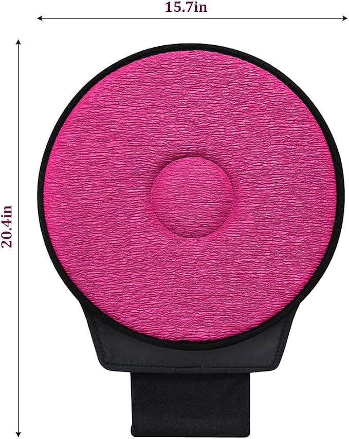 360 Degree Swivel Car Seat Cushion, Round Rotating Non Slip Vehicle Chair Pad for Elderly Support, Portable Removable Automotive Seat Assist Pad, Universal for Sedan RV Truck (Wine Red)
