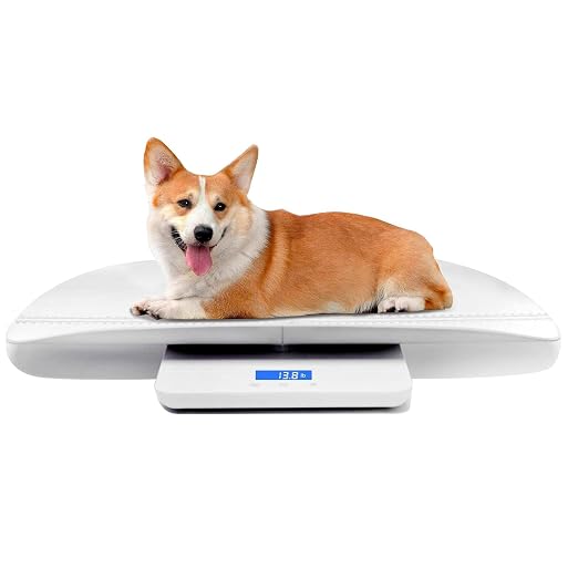 Digital Pet Scale, Baby Scale, with 3 Weighing Modes(kg/oz/lb), Max 220 lbs, Capacity with Precision up to 0.02lbs, White, Suitable for Infant, Puppies, Mom