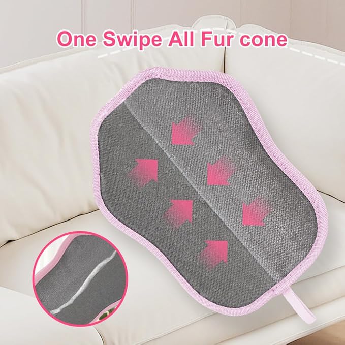 autohawj Pet Hair Removal Glove for Dogs & Cats - Electrostatic Grooming Mitt with Dual-Action Bristles | Reusable Washable Furniture Couch Car Lint Remover Tool