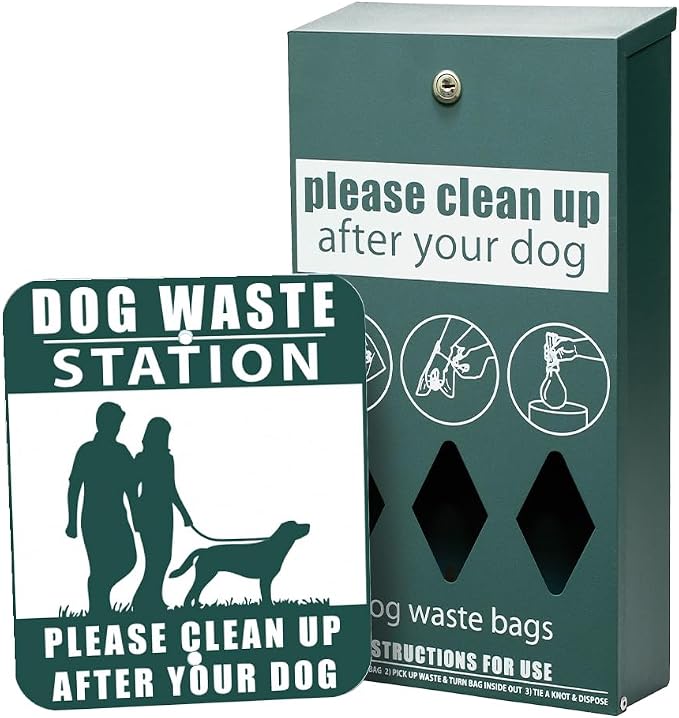 ZERO WASTE USA Rust-Proof Aluminum Dog Waste Station with Bags, Green | Hand-welded aluminum station, rust-proof construction, locking dispenser, commercial-grade design for parks & apartments