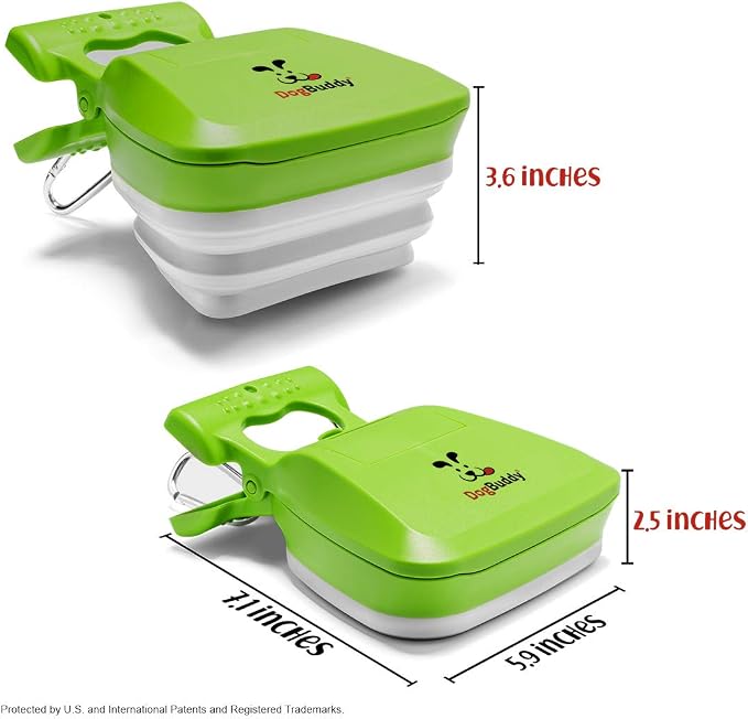 DogBuddy Pooper Scooper, Portable Dog Pooper Scooper, Poop Scooper for Small and Large Dogs, Pooper Scooper with Bag Attachment, Leash Clip and Dog Waste Bags Included (Large, Kiwi)