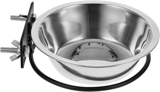 Beaupretty Wall-Mounted Raised Dog Bowl Set with Stainless Steel Deep Food and Water Dishes, Large Black Hanging Pet Feeder Station for Puppies and Dogs, Outdoor Elevated Feeding Bowl