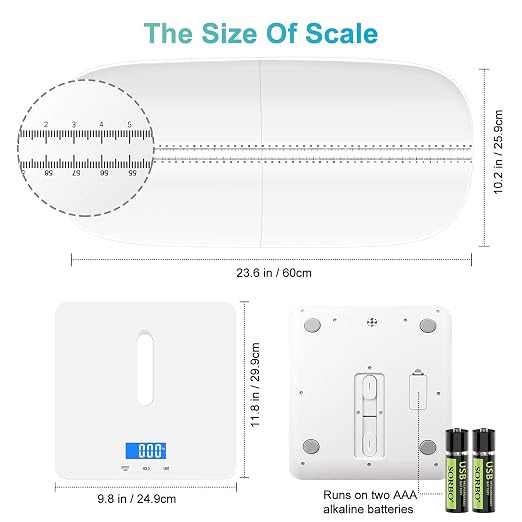 Digital Pet Scale, Baby Scale, with 3 Weighing Modes(kg/oz/lb), Max 220 lbs, Capacity with Precision up to 0.02lbs, White, Suitable for Infant, Puppies, Mom