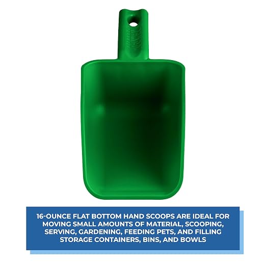 Vikan Remco 63002 Color-Coded Plastic Hand Scoop - BPA-Free Food-Safe Kitchen Utensils, Restaurant and Food Service Supplies, 16 oz, Green