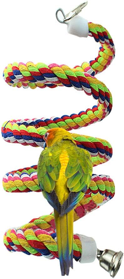 2pcs 63in Bird Perch Rope Bungee Parrot Toy - Pure Natural Cage Chewing Toy