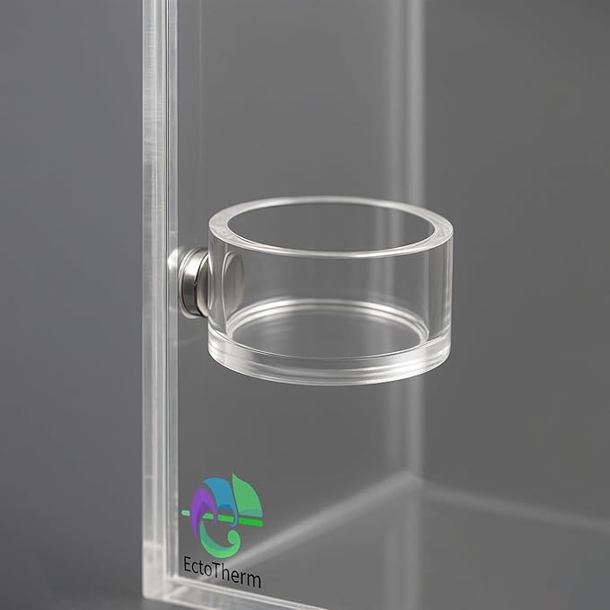 EctoTherm Jumping Spider Feeding Dish and Food Dish - Terrarium Decor, Magnetic Feeding Ledge - Essential Accessories for Pet Jumpers