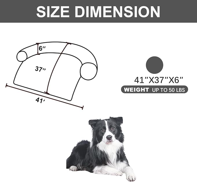 Calming Dogs/Cats Bed Mats, Dog Pad Washable Removable Couch Cover, Plush Long Fur Mat for Pets, Waterproof Lining, Perfect for Small, Medium and Large Dogs and Cats (Dark Gray, 41"x37")
