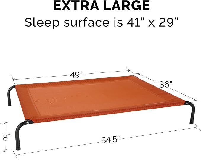 FurHaven Elevated Pet Cots - Cooling & Breathable Nylon Mesh Hammock for Large Dogs/Easy-to-Assemble/Durable and Reinforced/Perfect for Rest & Relaxation Outdoors - Terracotta Red, Extra Large