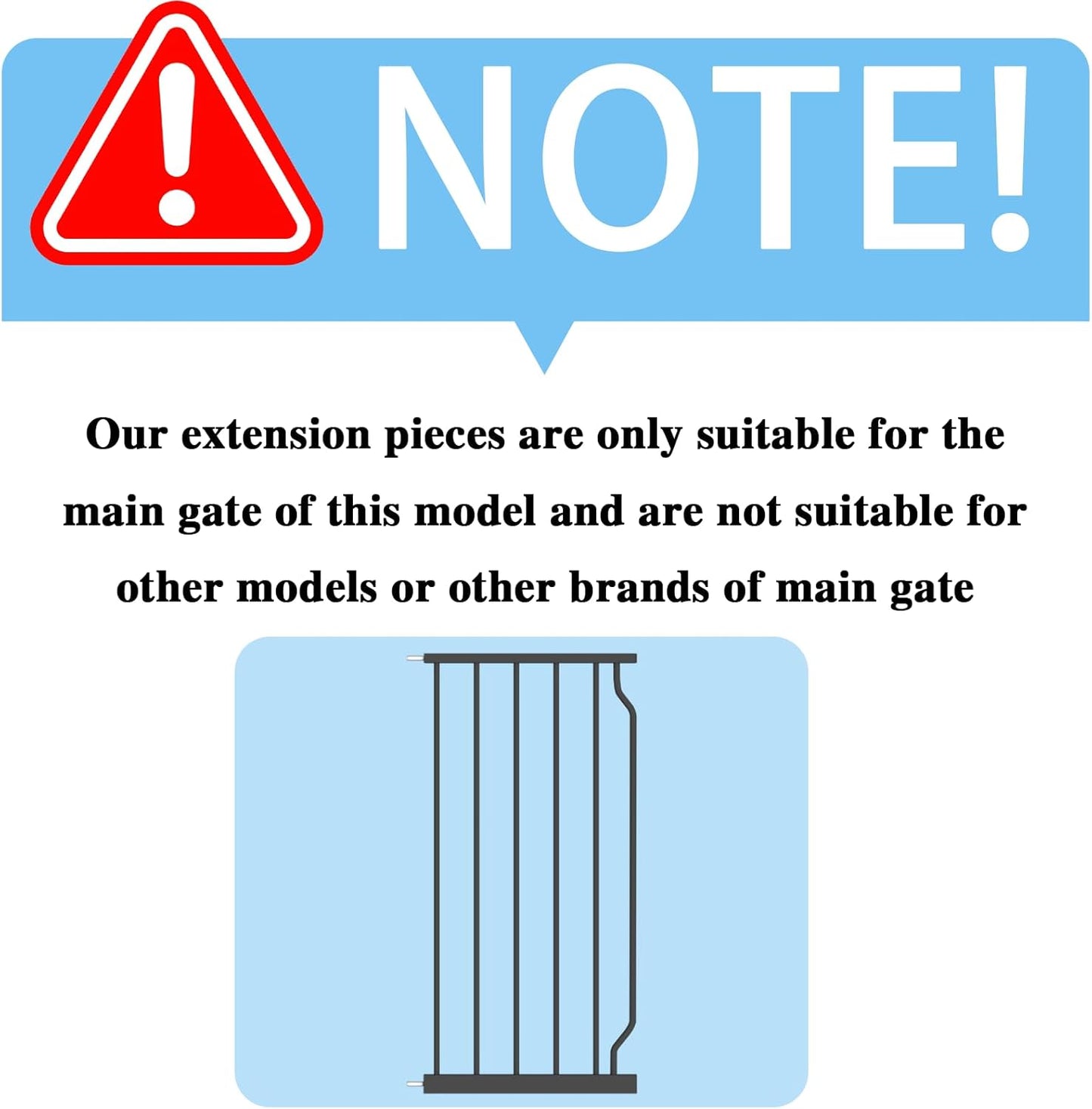 Extra Wide Baby Gate With 14.17in Extensions - Walk Through Pressure Mount Auto Close Child Safety Gate (Black, Extension-14.17"/36cm)