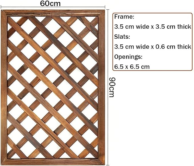 Zfmnoyev Outside Wooden Decorative Fences, Courtyard Edge Fence Board, Decorative Garden Trellis for Climbing Plants, Standing Decorative Privacy Fence Panels for Deck Patio Balcony(60x90cm)