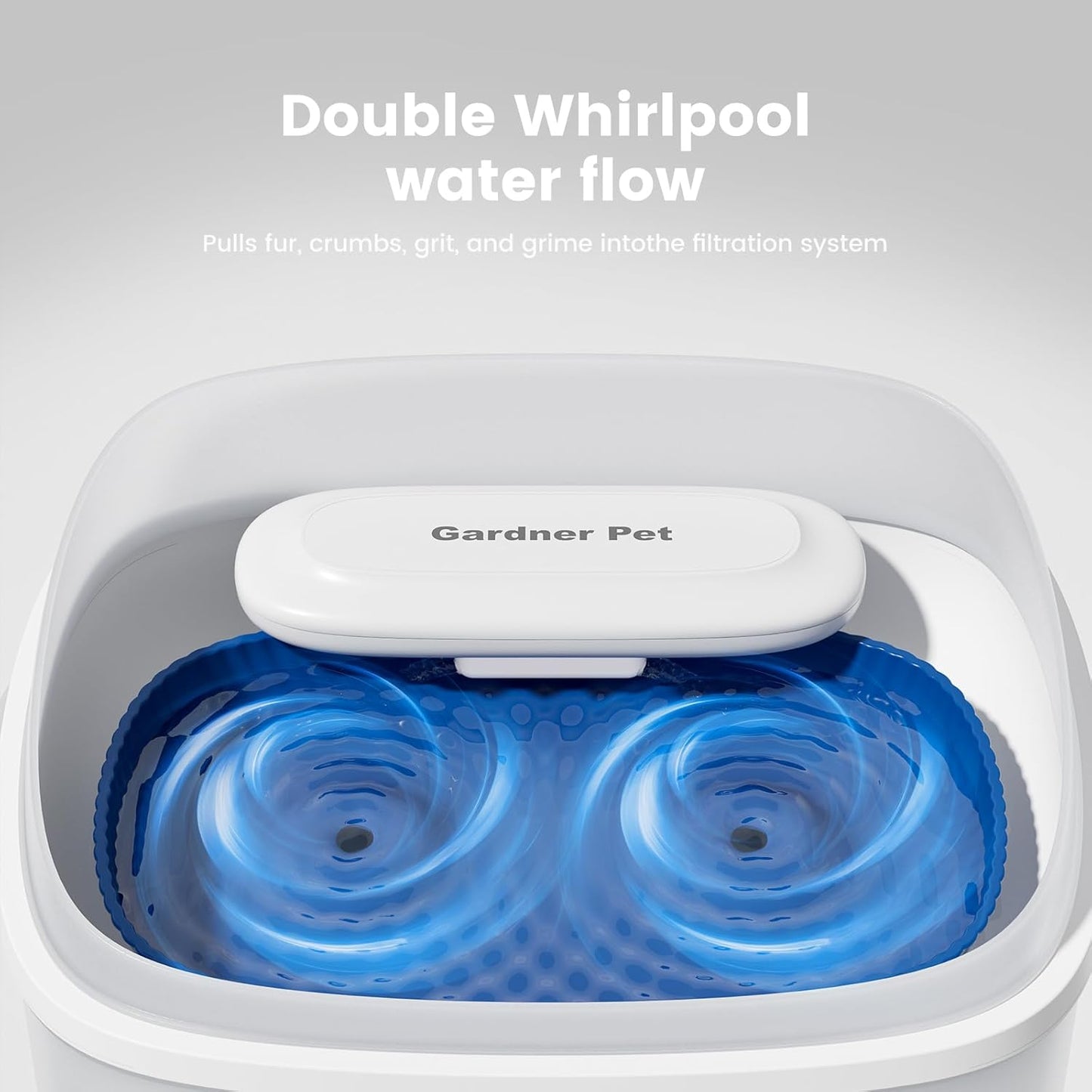 Gardner Pet Dog Water Fountain for Large Dogs, 8L/2.1Gal Large Capacity Automatic Dog Water Bowl Dispenser with Vortex Circulation, Maifan Stone Filter, Splash-Proof, Quiet Cat & Dog Water Bowl