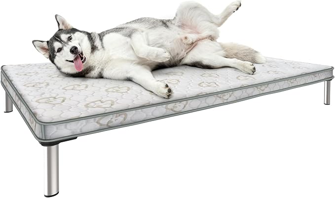 FXW TitanNest Cooling Chew-Proof Elevated Dog Bed with Cover for Medium Dogs | Easy to Clean, Pre-assembly Elevated Cot, Indoor/Outdoor/Camping, 41 x 27 x 5.0in