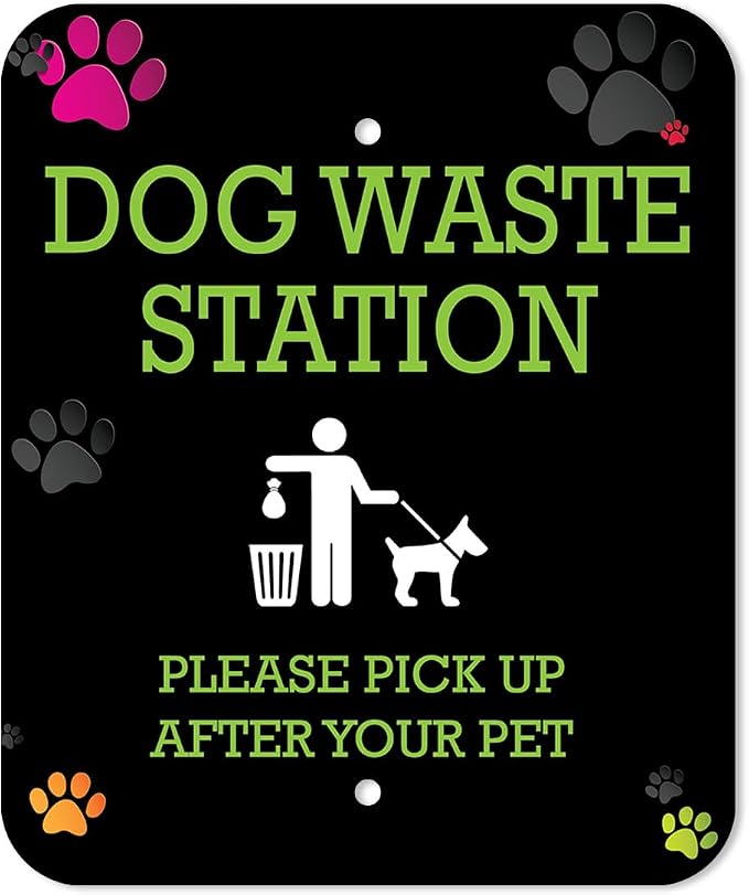 Zero Waste USA - DISPENSE-ART™ Roll Bag Dispenser & Sign - Colorful Paws | UV-printed roll bag dispenser & matching sign, 400 bags, 25% more storage, mounts to walls, posts & fences