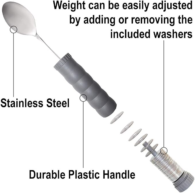 Rehabilitation Advantage Adjustable Weighted Tablespoon with Washer Center (Pack of 2)