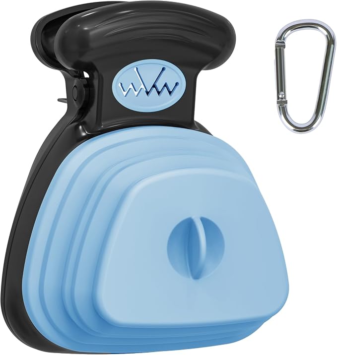 Dog Pooper Scooper, Pooper Scooper for Small and Large Dogs, Dog Poop Scooper for Yard, Pooper Scooper with Bag Attachment and Leash Clip, Ideal for Walks, Travel and Camping (Small,Blue)