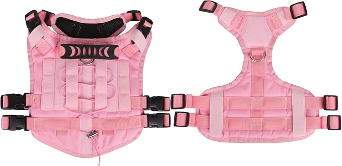 Tactical Dog Harness for Medium Large Dogs No Pull, Military Dog Harness with Handle,Service Dog Vest with Molle & Loop Panels, Adjustable Pet Harness for Training Hunting Walking…