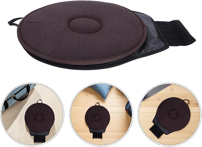 OUNONA 360 Degree Rotating Car Seat Cushion Lightweight Breathable Swivel Pad for Elderly Pregnant Women Easy Transfer Seat Protection for Home Office Travel 16.92X15.74X1.18 Inches