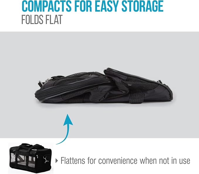 Sherpa Original Deluxe Travel Pet Carrier, Airline Approved & Guaranteed On Board - Black, Small