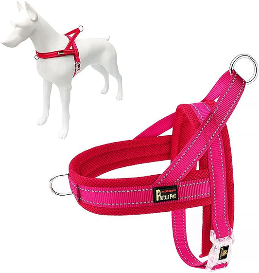 Plutus Pet No Pull Dog Harness for Puppy Small Dogs, Breathable Mesh Padded | Adjustable Reflective with Handle, Escape Proof, Quick Fit Pet Vest, Front Clip, for Training and Walking, Pink, XS